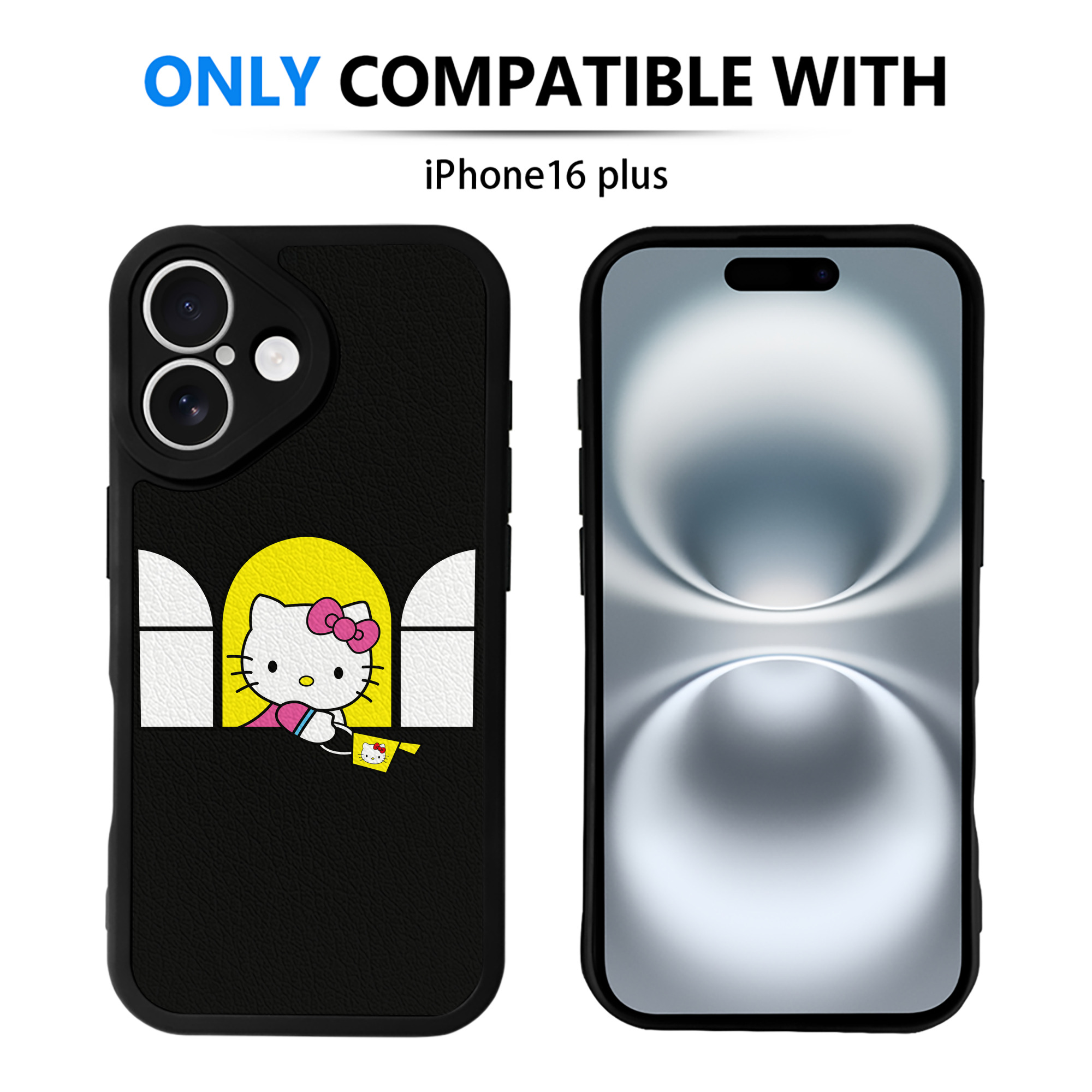 （画像用） Hello Kitty ハローキティ 【iPhone 16シリーズ対応】シリコンスマホケース（レザー調） 材質：シリコン